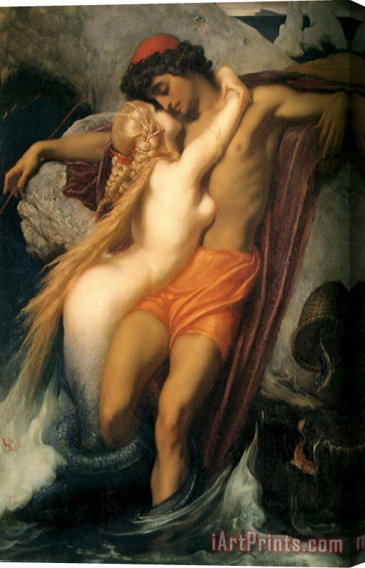 Lord Frederick Leighton The Fisherman And The Syren Stretched Canvas Print / Canvas Art