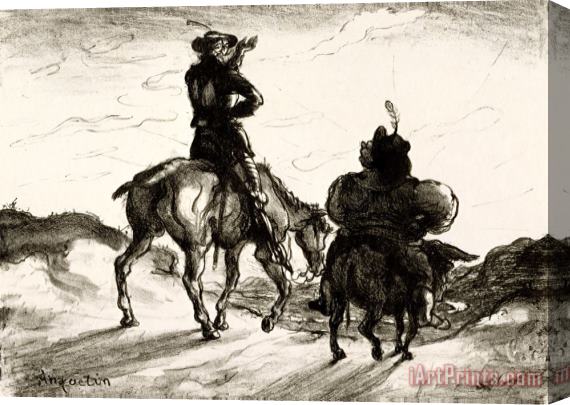 Louis Anquetin Don Quixote And Sancho Panza Stretched Canvas Print / Canvas Art