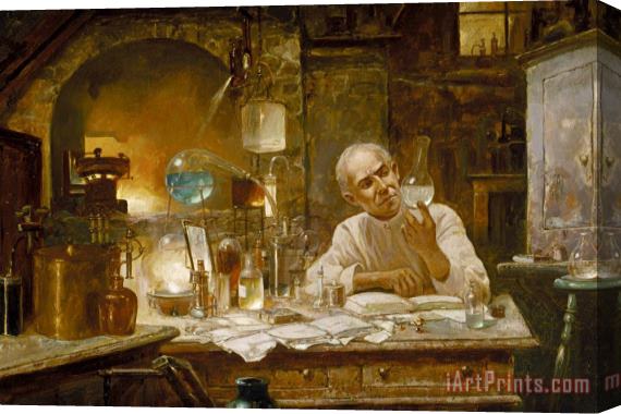 Louis Charles Moeller The Chemist Stretched Canvas Print / Canvas Art