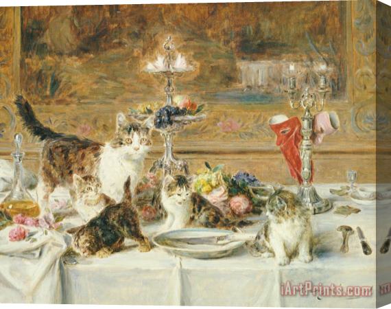 Louis Eugene Lambert After Dinner Guests Stretched Canvas Painting / Canvas Art