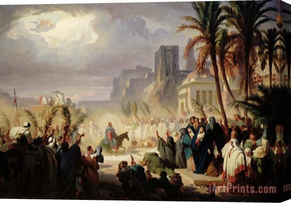 Louis Felix Leullier The Entry Of Christ Into Jerusalem Stretched Canvas Painting / Canvas Art