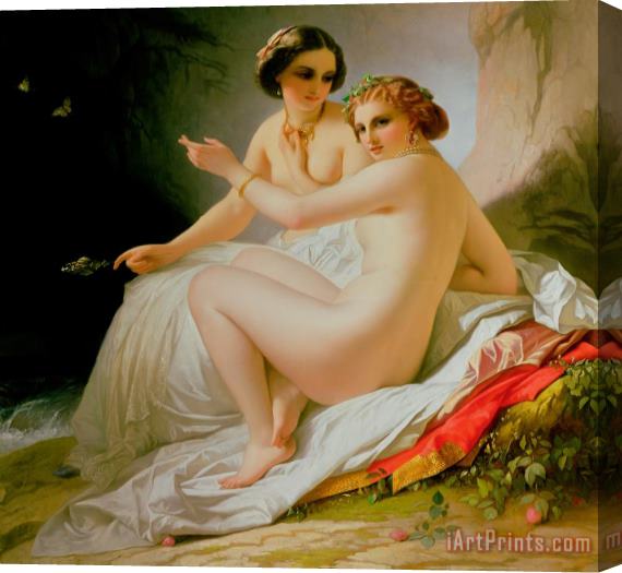 Louis Hersent The Bathers Stretched Canvas Print / Canvas Art