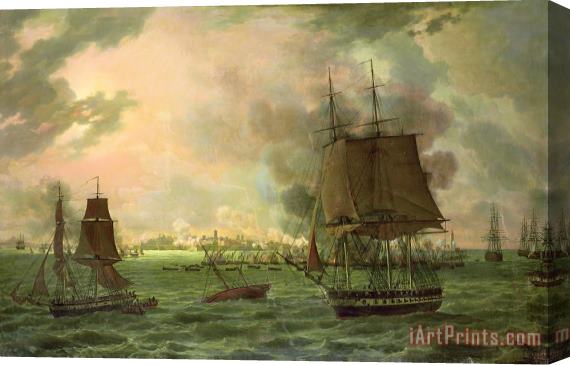Louis Philippe Crepin The Bombing of Cadiz by the French Stretched Canvas Painting / Canvas Art