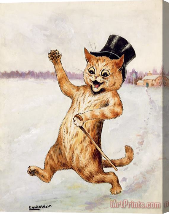 Louis Wain Top Cat Stretched Canvas Print / Canvas Art