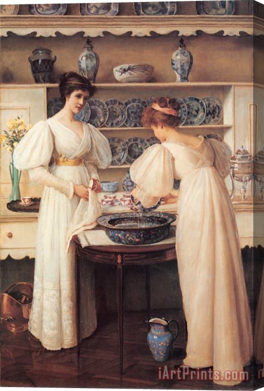 Louise Jopling Blue And White Stretched Canvas Painting / Canvas Art