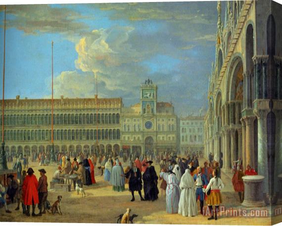 Luca Carlevaris View of Piazza San Marco Stretched Canvas Painting / Canvas Art