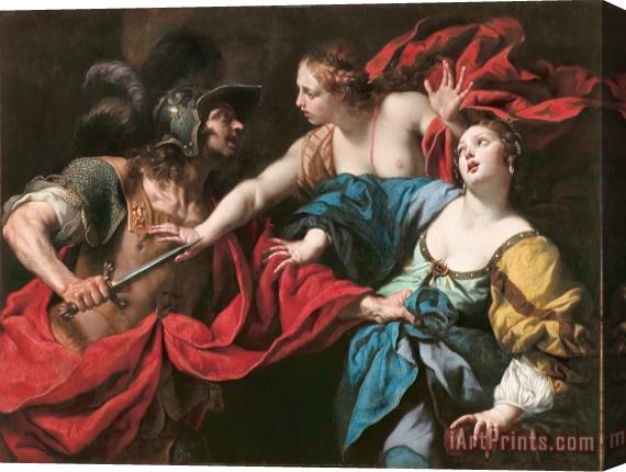 Luca Ferrari Venus preventing her son Aeneas from killing Helen of Troy Stretched Canvas Print / Canvas Art