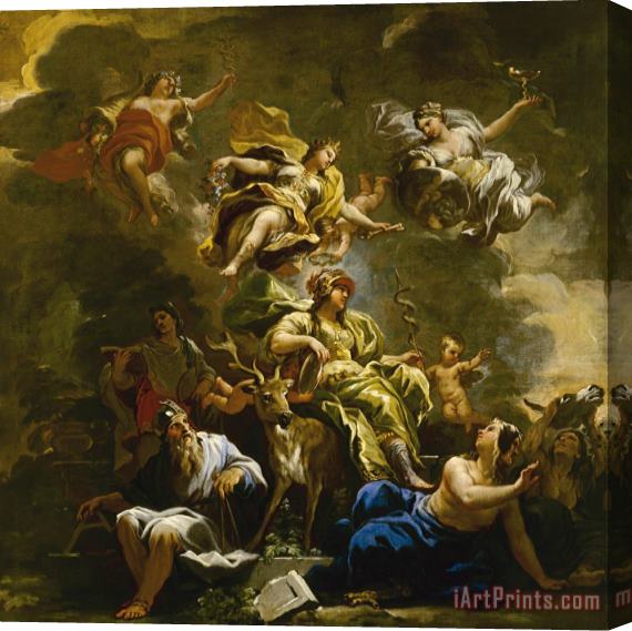 Luca Giordano Allegory of Prudence Stretched Canvas Print / Canvas Art