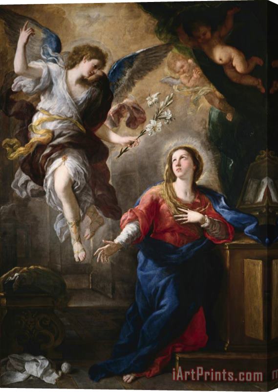 Luca Giordano The Annunciation Stretched Canvas Print / Canvas Art