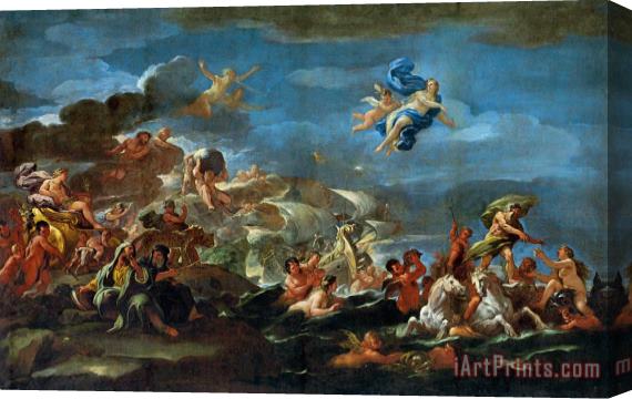 Luca Giordano The Triumph of Bacchus Neptune And Amphitrite Stretched Canvas Print / Canvas Art