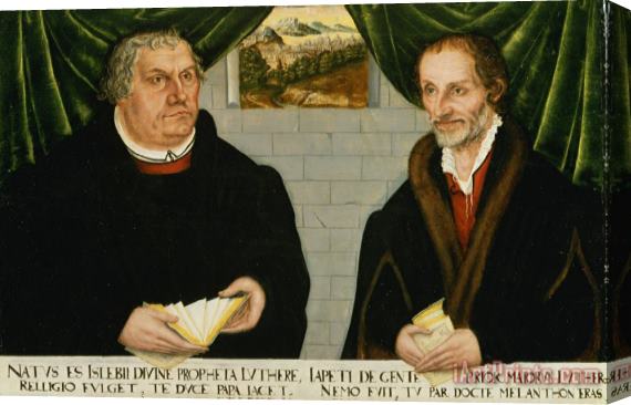 Lucas Cranach The Younger Double Portrait of Martin Luther (1483 1546) And Philip Melanchthon (1497 1560) Stretched Canvas Print / Canvas Art