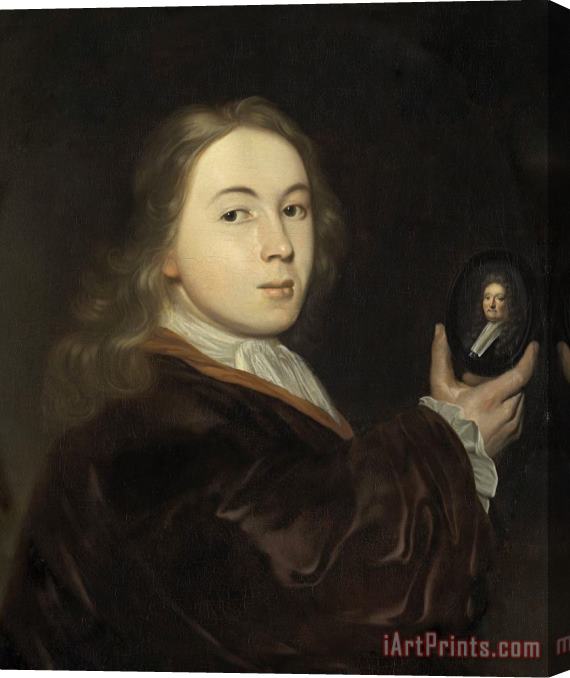 Ludolf Backhuysen Johannes Bakhuysen (1683 1731). with a Miniature Portrait of His Father Ludolf Stretched Canvas Print / Canvas Art