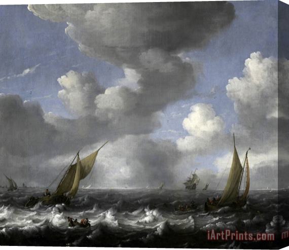 Ludolf Backhuysen Seascape And Fishing Boats Stretched Canvas Painting / Canvas Art