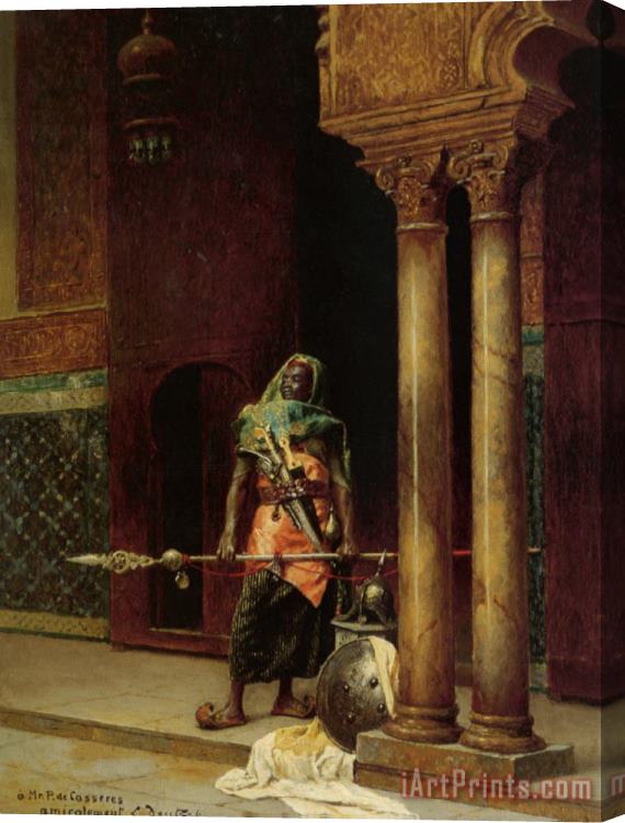 Ludwig Deutsch A Nubian Guard Stretched Canvas Painting / Canvas Art