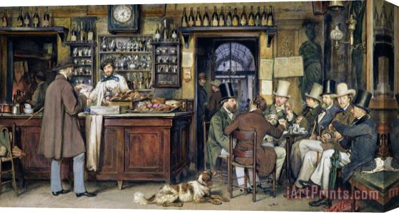 Ludwig Passini The Greek Cafe In Rome Stretched Canvas Print / Canvas Art