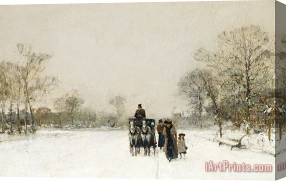 Luigi Loir In The Snow Stretched Canvas Print / Canvas Art