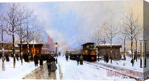Luigi Loir Paris in Winter Stretched Canvas Print / Canvas Art
