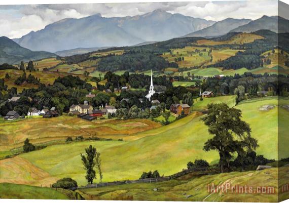 Luigi Lucioni Village of Stowe, Vermont Stretched Canvas Print / Canvas Art