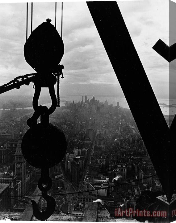 LW Hine View of Lower Manhattan from the Empire State Building Stretched Canvas Print / Canvas Art
