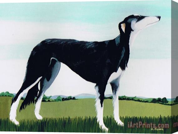 Maggie Rowe Saluki Cross Stretched Canvas Print / Canvas Art