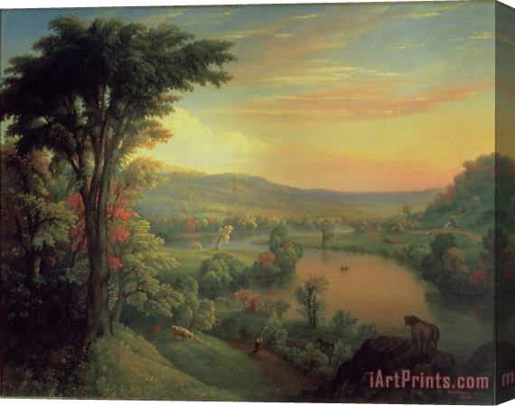 Mannevillette Elihu Dearing Brown View of the Mohawk near Little Falls Stretched Canvas Painting / Canvas Art