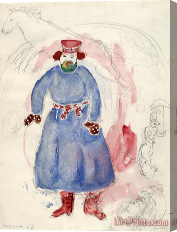 Marc Chagall A Coachman, Costume Design for Aleko (scene Iv). (1942) Stretched Canvas Print / Canvas Art
