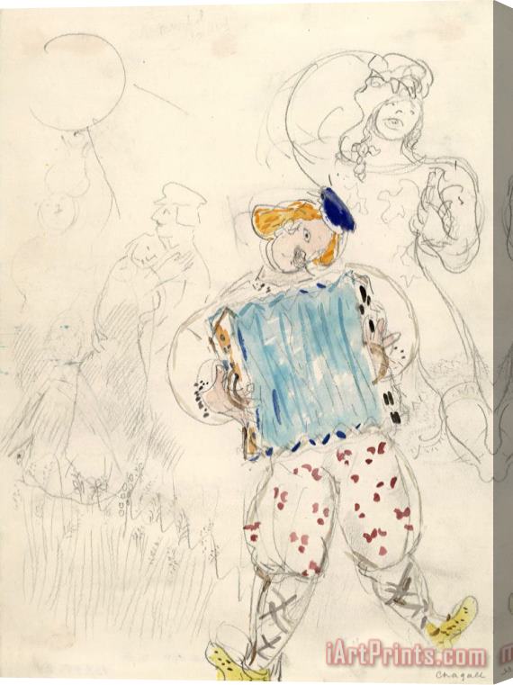 Marc Chagall A Young Boy, Costume Design for Aleko (scene Iii). (1942) Stretched Canvas Print / Canvas Art