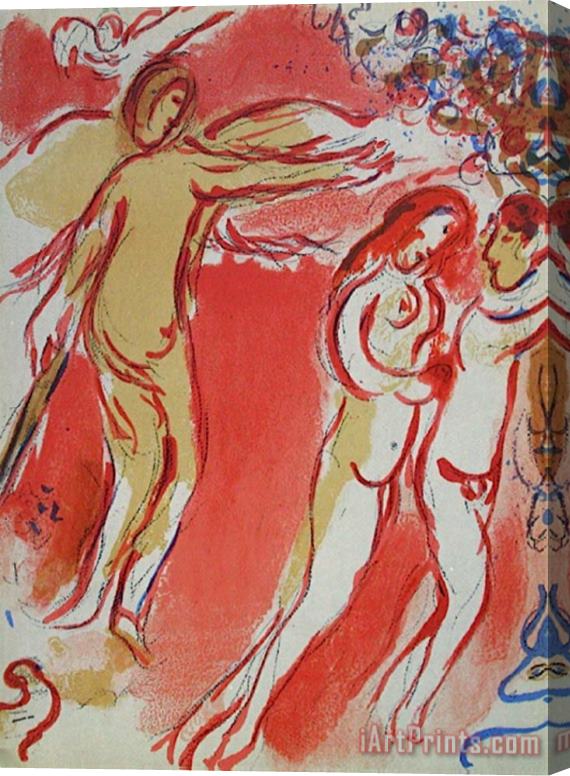 Marc Chagall Bible Adam Et Eve Chasses Du Paradis Stretched Canvas Painting / Canvas Art
