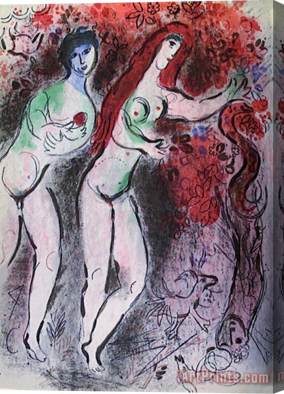 Marc Chagall Bible Adam Et Eve Et Le Fruit Defendu Stretched Canvas Painting / Canvas Art