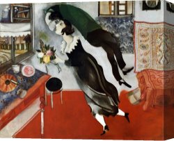 Birthday Canvas Paintings - Birthday by Marc Chagall
