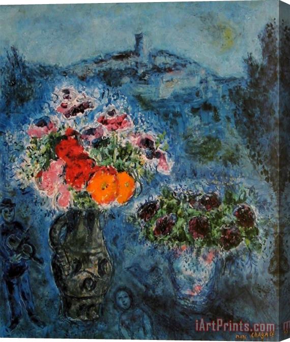 Marc Chagall Bunch of Violets Stretched Canvas Painting / Canvas Art