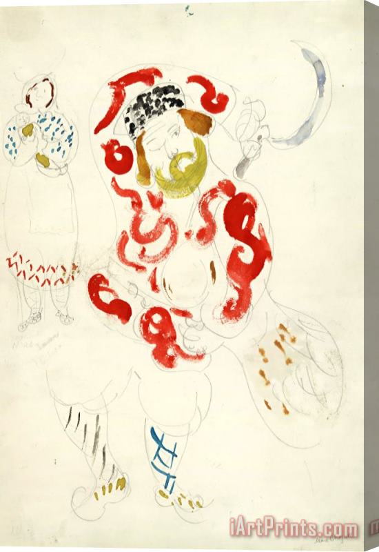 Marc Chagall Costumes for Peasant, Costume Design for Aleko (scene Iii). (1942) Stretched Canvas Print / Canvas Art