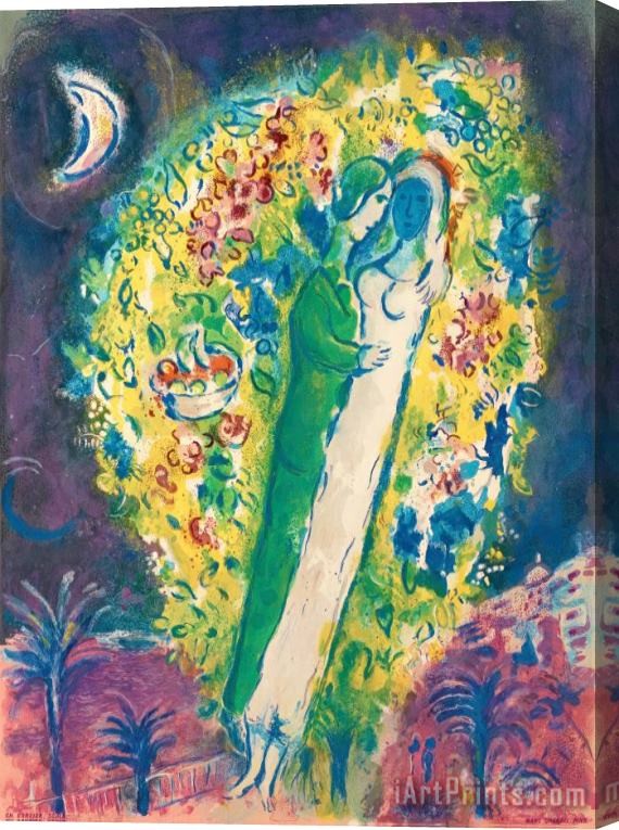 Marc Chagall Couple Dans Mimosa Couple Stretched Canvas Print / Canvas Art