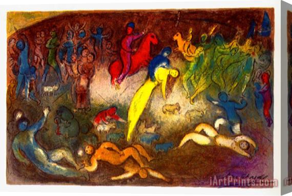 Marc Chagall Enlevement De Chloe Abduction of Chloe Stretched Canvas Painting / Canvas Art