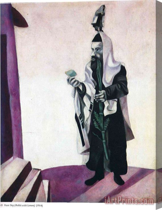 Marc Chagall Feast Day Rabbi with Lemon 1914 Stretched Canvas Print / Canvas Art