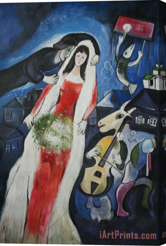 Marc Chagall La Mariee Stretched Canvas Painting / Canvas Art