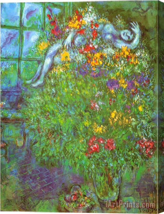 Marc Chagall Le Bouquet Ardent Stretched Canvas Painting / Canvas Art