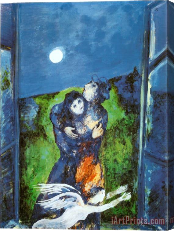 Marc Chagall Lovers in Moonlight Stretched Canvas Painting / Canvas Art