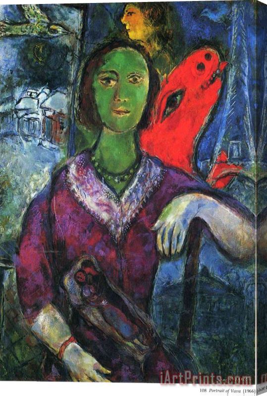 Marc Chagall Portrait of Vava 1966 Stretched Canvas Print / Canvas Art