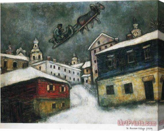 Marc Chagall Russian Village 1929 Stretched Canvas Print / Canvas Art