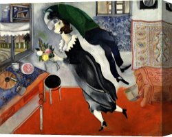 Birthday Canvas Paintings - The Birthday 1915 by Marc Chagall