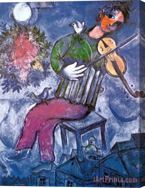Marc Chagall The Blue Violinist Stretched Canvas Painting / Canvas Art