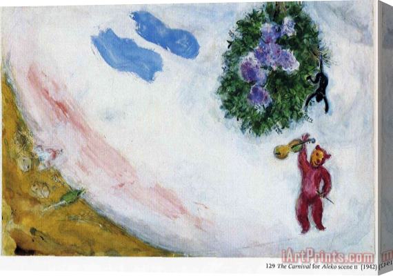 Marc Chagall The Carnival Scene II of The Ballet Aleko 1942 Stretched Canvas Painting / Canvas Art