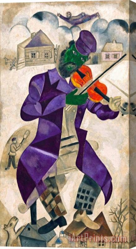 Marc Chagall The Green Violinist 1924 Stretched Canvas Painting / Canvas Art