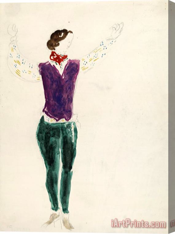 Marc Chagall The Gypsy Lover. Costume Design for Scene I of The Ballet Aleko. (1942) Stretched Canvas Painting / Canvas Art
