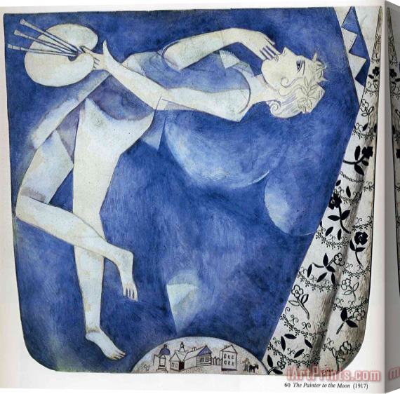 Marc Chagall The Painter to The Moon 1917 Stretched Canvas Print / Canvas Art