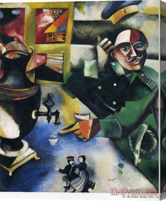 Marc Chagall The Soldier Drinks 1912 Stretched Canvas Print / Canvas Art