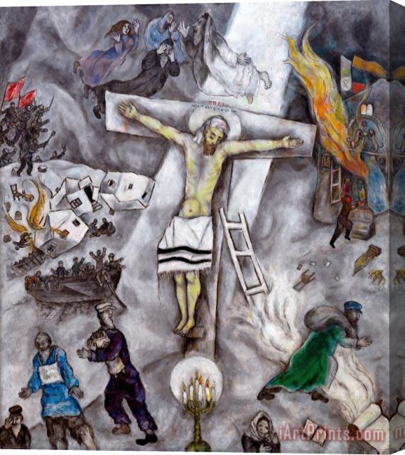 Marc Chagall White Crucifixion 1938 Stretched Canvas Painting / Canvas Art