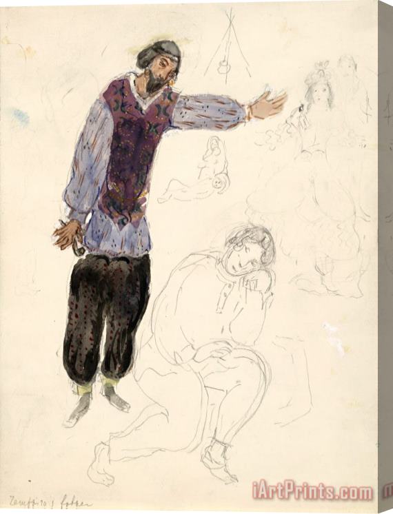 Marc Chagall Zemphira's Father, Costume Design for Aleko (scene I). (1942) Stretched Canvas Print / Canvas Art