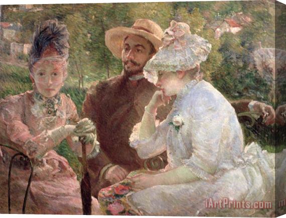 Marie Bracquemond On the terrace at Sevres Stretched Canvas Painting / Canvas Art
